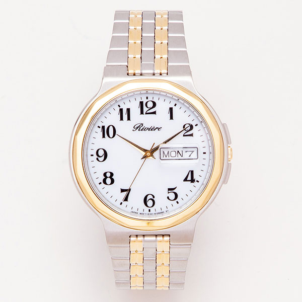シチズン Riviere(リビエール) ソーラーテック デイデイト 腕時計 シルバー×イエローゴールド KH5-234-11 1本