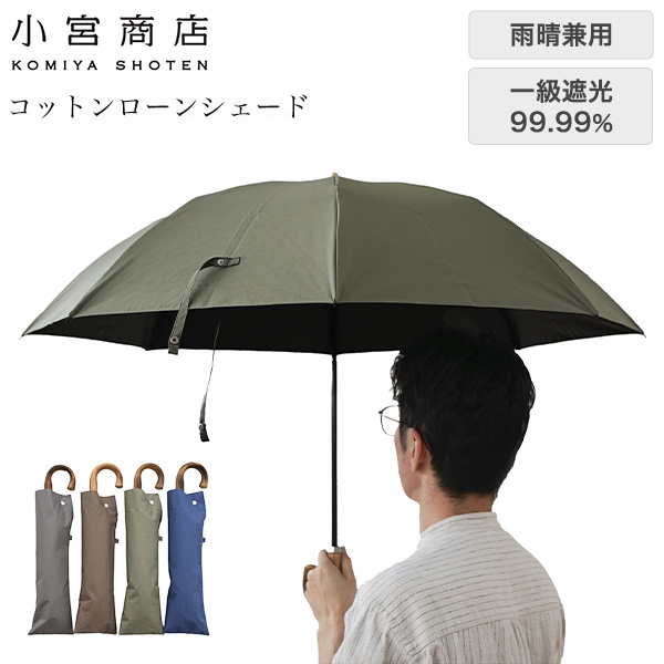 小宮商店 一級遮光 コットンローンシェード 晴雨兼用折りたたみ傘 55cm8本骨 KLS5508M2 1