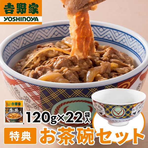 【数量限定】 吉野家 牛丼の具 22袋入 お茶碗プレゼント 1セット：1袋（120g）×22袋