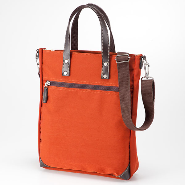 平野鞄 ブロンプトン 日本製 シワナイロン薄マチショルダー 縦型 A4 オレンジ 26655-17 1個