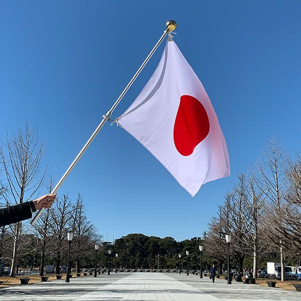 日本国旗 DXセット （テトロン素材：70×105cm・高級軽量アルミ合金ポール付）