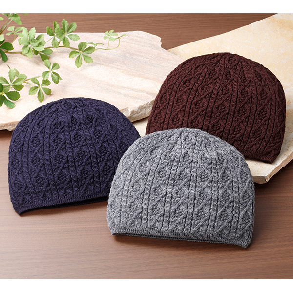 日本製純毛ニット帽子 3色組