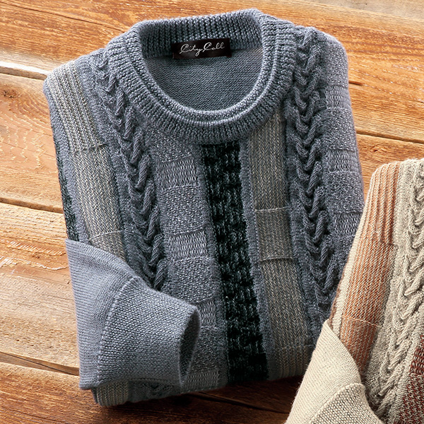 ウール100％デザインセーター