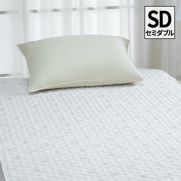 日本製 抗ウイルス 合繊ベッドパッド ウォッシャブル セミダブル